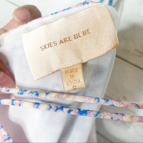 Urban Outfitters Skies are Blue Floral Strappy Tank Blouse Size Small - Picture 5 of 7